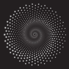 Dotted Halftone Vector Spiral Pattern or Texture with Spirals