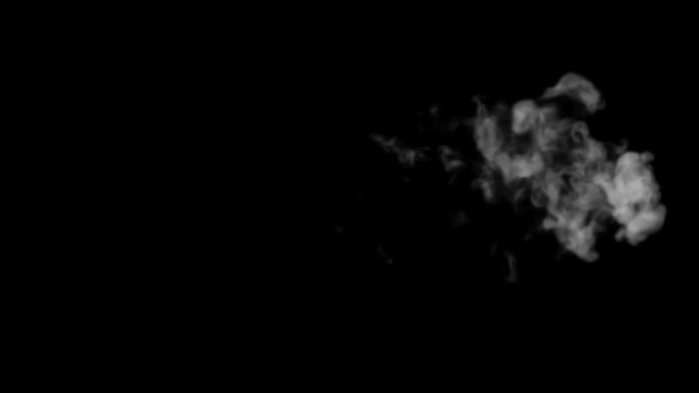 Movement of white thick smoke on black background HD 1920x1080