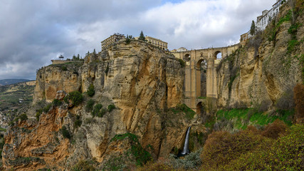 View to Puente Nuevo Bridge in Ronda, Spain.