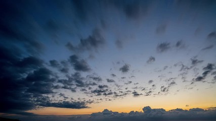 Sunrise sky over sea time lapse