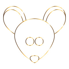 Golden outline of a mouse