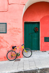 Procida (Italy) - Colored walls of houses in Procida, a little island in Campania, southern Italy