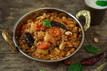 Bisi bele bath / Sambar rice- South indian rice lentil dish