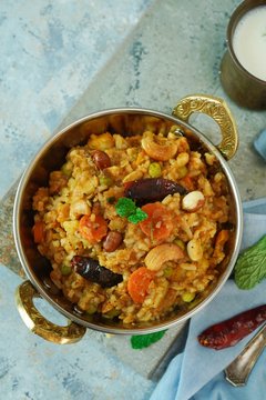 Bisi bele bath / Sambar rice- South indian rice lentil dish