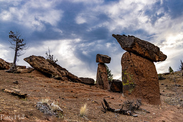 Balancing rocks standing gaurd over the high desert.