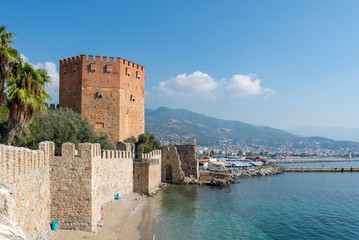 Turkish resort city Alanya with a fortress Alanya Kalesi