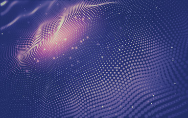 Abstract background. Molecules technology with polygonal shapes, connecting dots and lines. Connection structure. Big data visualization.