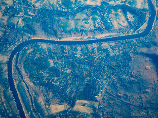 Aerial river view, West Virginia