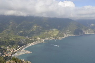 Fototapeta na wymiar Panoramic view of the Cinque Terre National Park