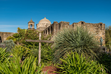 Cross and Garden at Mission San Jose