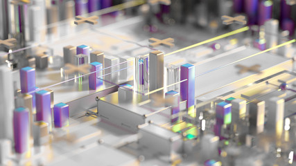 Obraz premium Tech futuristic geometric background. 3d illustration, 3d rendering.