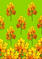 Tuinposter flower seamless pattern, a realistic drawing, comic style, picture art and abstract background, vector illustration file EPS10. © kirkchai