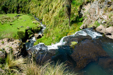 Naklejka na ściany i meble Waterfalls in the peruvians andes