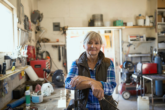 Portrait of confident woman in workshop