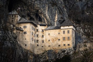 Predjama Castle built within a cave mouth in Slovenia
