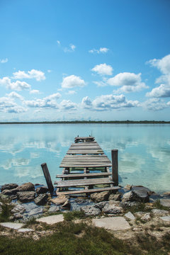 Paisaje De La Laguna De Bacalar En Mexico 