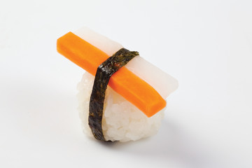 sushi on plate isolated on white