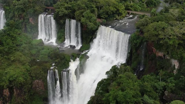 Iguazu - Drone shot from the Iguazua Waterfalls in Argentina/Brazil