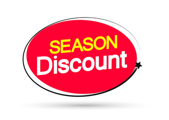 Season Discount, banner design template, sale tag, vector illustration