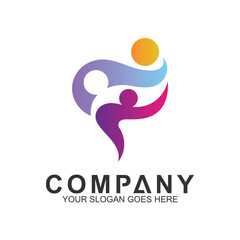 family logo, healthy people, adoption symbol, foundation and community care icon, parents and children vector, helping logo