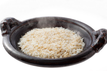  　　もち麦ご飯　土鍋炊き