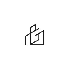 Letter G line building logo. VECTOR DOWNLOAD