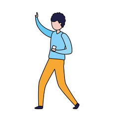 man with smartphone avatar character