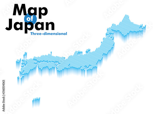 ドットとグラデーションの立体的な日本地図のイラスト 青系 ビジネスグラフィック素材 Wall Mural Globeds ドットとグラデーションの立体的な日本地図のイラスト 青系 ビジネスグラフィック素材 Wall Mural Globeds
