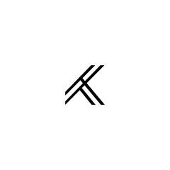 Minimalist Elegant square K Letter Logo Icon Emblem Monogram