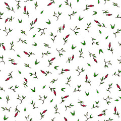 Fototapeta premium vector seamless pattern with roses and leaves. can be used as Wallpaper, wrapping paper, print, textile design.