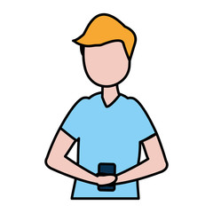 man with smartphone avatar character