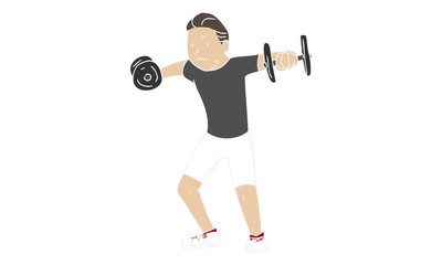 Obraz premium 運動 筋トレ サイドレイズ