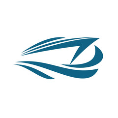 vector Speed boat with waves,the yacht or sailing logo design