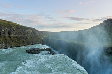 Icelandic Waterfall During the Sunset