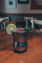 Strawberry mojito with lemon