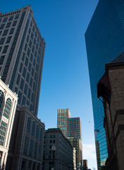 Boston skyline during overcast summer day,  Massachusetts, USA