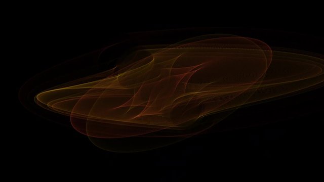 Slowly evolving Lissajous curves created from parametric equation appears and fades to black	
