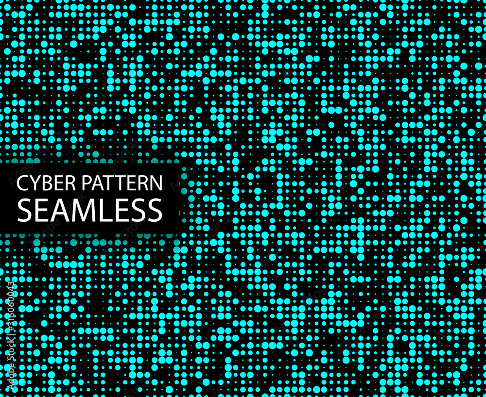 Leinwandbilder Seamless cyber pattern. Circuit board texture. Digital high tech style vector background