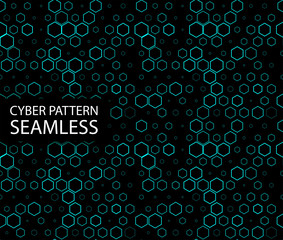 Seamless cyber pattern. Circuit board texture. Digital high tech style vector background