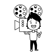 man with cinema projector avatar character