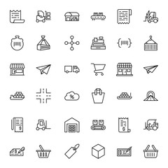 Commerce line icon set.