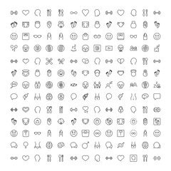 Fototapeta premium People line icon set.