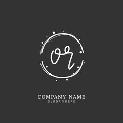  Handwritten initial letter O R OR for identity and logo. Vector logo template with handwriting and signature style.