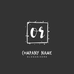  Handwritten initial letter O R OR for identity and logo. Vector logo template with handwriting and signature style.