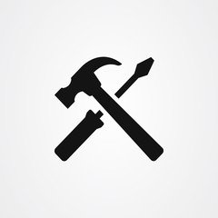 Hammer and screwdriver icon vector illustration