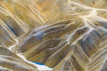Zabriskie Point, Death Valley National Park, California. Stone surface, geology, texture