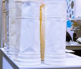 air filter for dust collector system ; Spare part filter bag is for  collect small particles - obrazy, fototapety, plakaty