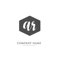 Handwritten initial letter A R AR for identity and logo. Vector logo template with handwriting and signature style.