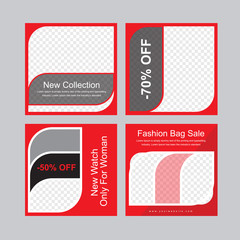 Flash sale fashion collection social media banner template
