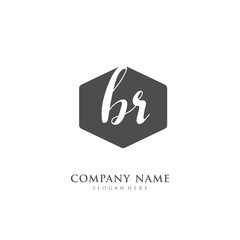 Handwritten initial letter B R BR for identity and logo. Vector logo template with handwriting and signature style.